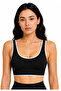 Women's Sports Bra with Stripe Detail, Supportive and Removable Pads - Black - 4