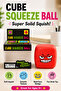 Red Angry Face Cube Squeeze Ball Stress Relief Squishy Toy Slow Rising Soft Sensory Fidget Cube for Kids & Adults Funny Hand Squeeze Toy - 3