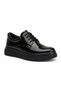 Charcoal Patent Leather Men's Shoes - Shiny Premium Smart Casual Comfortable Daily Sneaker Kb X16