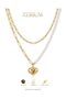 Women's Steel Necklace with Pearl Design and Heart Motif 316L - 7