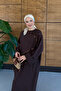 Women's Sequin Embroidered Bat Sleeve Linen Dress - 5