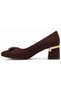 Feles Buckle Detailed Classic Heeled Women's Shoes Brown - 4