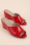 Women's Genuine Leather Wedge Heeled Slippers Vdt.2020 Red Patent Leather - 3