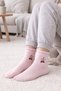 2 Pairs of Women's Socks with Stitch-Free Ruffles and Pink Flowers - 2