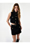 Mini A-Line Tweed Skirt with Metal Accessories and Pocket Detail
