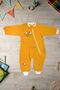 Muslin 100% Organic Cotton - Unisex Baby Seasonal Sleeping Bag with Zipper - Lamb Embroidery - Mustard - 3