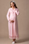 Effortt Pink Maternity and Postpartum Nightgown Set with Robe - 4