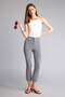Linen Blend Regular Waist Crop Fit Crinkle Checkered Navy Blue Capri H5927Ax26Sm