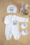 Baby Boy Bow Tie and Stone Luxury Romper Set 100% Cotton 0-3 Months Premium Newborn Stl6369 - 2