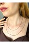 Steel Singapore Mirrored Double Gold Color Chain Necklace: Shiny and Does Not Tarnish Design - 2