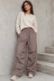 Brown Parachute Jogger Women's Pants Mg1726