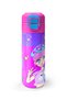 Kids Purple Pink Blue K-Poppatterned Steel Thermos with Straw and Direct Drinking 500 ml 31831 - 7