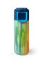 Kids Navy Blue Colored Striped Patterned Straw and Direct Drinking Steel Thermos 500 ml 31890 - 2