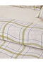 Wave Check Easy-Iron Single Bed Sheet Duvet Cover Set 160X220 cm Light Green-Beige - 3