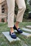 Matilda Navy Stone-Embellished Women's Oxford Flats - 2