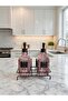 Modern Striped Glass Double Liquid Soap Dispenser & Detergent Holder Set - 500ml Kitchen and Bathroom Organizer with Stand - 8
