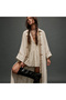 MONK BOHEMIAN STYLE WOOD PRINTED LINEN KIMONO - 6