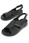 , Women's Genuine Leather Sandals 1611008Zm27 Black - 7