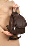 Gk66 Women's Backpack Suitable for Daily Use with Knitted Motif Covered Bag in Brown Color - 2