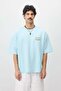 Oversize printed t-shirt baby blue - 2