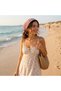 Hand Knitted Mesh Sequin Bandana Crochet Bead Detailed Hair Accessory Beach Compatible Pink Color Summer Fashion - 3