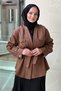 Open Front Shawl Collar Jacket - 3