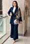 Organza Brocade Fabric Combination Jacket and Pants Set