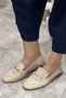 Genuine Leather Ballerinas with Buckle Detail - 2