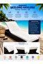 Chaise Lounge Towel with Pockets 75X200 cm Cotton Beach Towel White - 2