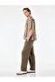 Cotton Pocketed Elastic Waist Lace-Up Trousers - 2