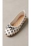 Women's White Satin Bowknot Polka Dot Detailed 1cm Ballerina Flats Byndpuan01 - 8