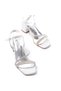 Zri̇n-900 Silver Banded Stoned Thick Transparent Heeled Women's Shoes 6 cm - 3