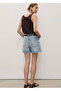 Denim Shorts with Seamless Legs - 4