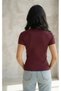 Short Sleeve Zipper Slim Fit Blouse - 3