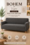 Bohem Jakarli Elastic 3-Seater Sofa Cover Non-Slip, Flexible Washable Sofa Cover Anthracite Color - 3