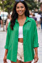 Women's Oversize Long Shirt Green 1001 - 2