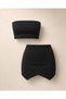 Women's Black Strapless Crop Bustier and Asymmetrical Mini Skirt Two-Piece Set - 7