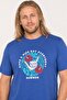 Big Size Men's Crew Neck T-Shirt Summer 23119 Indigo - 2