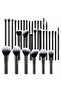 30Pcs Professional Makeup Brush Set, Black Glitter Handles, for Full Face & Eye Cosmetics