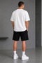 Men's Black Oversize Shorts Set Printed Modern Look Casual Style - 3