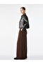 Comfortable Cut Viscose Fabric Pleated Wide-Leg Trousers with Belt Detail - 2