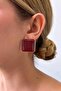 Steel Burgundy Roya Earrings - 2