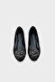 Round Toe Stone-Embellished Floral Women's Ballet Flats - 5