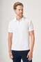 White Polo Collar Short Sleeve Relaxed Fit Flexible Non-Fraying Collar Technology T-Shirt 1011260179
