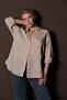 100% Linen, Breathable Non-Sweating Oval Relaxed Cut Long Sleeve Summer Women's Shirt @Braga - 4