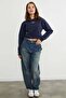 3 Thread Teddy Bear Embroidered Crop Sweatshirt - 4