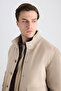Ds Damat Regular Fit Beige Plain Coat - 2