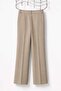 Button + Zipper Closure, Easy-Iron High Waist Custom-Produced Fabric Pants - Cream - 4
