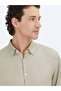 Beige Regular Fit Long Woven Casual 100% Cotton Shirt - 3