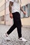 Large Size Men's Plain Commando Sweatpants 22520 Black - 4